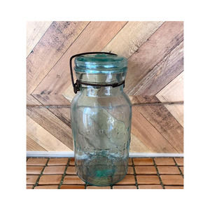 Lightening Mason jar antique vintage bail glass lid canning jar